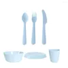 Ensembles de vaisselle 1 ensemble de couverts utiles pour enfants, bords arrondis, Style nordique, Kit de fourchettes de coupe ergonomiques