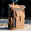 Sac à dos VZVA Vintage Canvas For Men's Randonnée Camping Bags Travel Large Capacity Rucksack