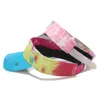 Cappelli a tesa larga Unisex Tie Dye Visiera parasole Visiere regolabili Berretto Cappello sportivo multicolore per donna Uomo