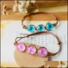 Link Kette Handgemachte Getrocknete Blumen Glas Perlen Armband Sommer Stil Ball Gewebte Webart Glück Blume Armbänder Für Frauen Schmuck drop D Dhjt8