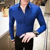 Men's Casual Shirts British Style Autumn Shirt Men Fashion 2023 Long Sleeve Dress Slim Fit Streetwear Blouse Clothing 4XL-M