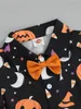 Zestawy odzieżowe maluch baby boy halloween stroje dżentelmen bowtie dynia z krótkim rękawem koszula