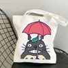 Alışveriş Çantaları Totoro Çanta Geri Dönüşüm Tote Yeniden Kullanılabilir Tuval Alışveriş Bezi Katlanabilir Sak Kabas Bolsa Compra Sacolas