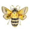 Broches Wulibaby abeille de luxe pour femmes hommes zircon cubique insectes bureau fête broche broches cadeaux