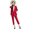 Women's Suits & Blazers Plus Size Spring And Summer Small Suit Female Temperament OL Nine Pants Ladies Fashion Two-piece