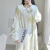 Women's Sleepwear Women Warm Flannel Pajamas Long Dress Nightdress Nightgown Home Clothes Batas Pijama Mujer Camisola Pyjama Pour Femme