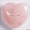 Stone 25Mm Love Hearts Natural Crystal Craft Seven Color Turquoise Rose Quartz Naked Stones Heart Ornaments Hand Handle Pieces Diy N Dho0G