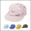 Caps de bola Capinho de beisebol para crian￧as garotos de cartoon tubar￣o impress￣o de dinossauro Hip Hop Summer Sun Hat Sun Garotas Chap￩us Droga Diretor FA OTF8C