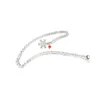 Chaînes flocon de neige cristal rouge pendentif collier femmes cadeau de vacances tempérament article Simple chaîne de clavicule en acier inoxydable