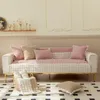 Stoelhoezen 2023 Winter Korte pluche gewatteerde bank handdoekkant Lace Design Soft Velvet Sectional Cover Anti-Slip Couch voor woonkamer