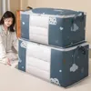 Förvaringspåsar vikbar väska stor kapacitet quiltkläder arrangör box vattentät dragkedja jean hushållsbevis