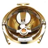 Geschirrsets Deluxe -Buffet Edelstahl Round Roll Top Chafer / Chafing Dish 6.8Liter - Goldständer mit Glasfenster