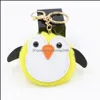 Key Rings Adorable Penguin Ring Pompom Car Keychains Pendant Fur Ball Keyfobs Pendants Cartoon Couple Ornament Jewelry P59Fa Drop Del Dhugc