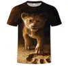 Мужские рубашки T 2023 и женские 3D-печать животных, топы с рисунком хип-хоп стиль футболка с коротким рукавом улицы