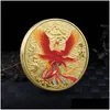 Outras artes e of￭cios Lucky Chinese Antigo Mythical Creatures Gold Coin Collection Dragon Tiger Challenge Bisting Comemorativo Souve Dhlzy