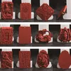 Pendant Necklaces High Quality Synthetic Red Cinnabar Carved Pictures Blessing Lucky Pendants Diy Jewelry B813