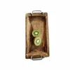 Platos Bandeja de registro Rectangular Té de madera Madera maciza El Cena Café Servir Postre Pan Snack Fruta Almacenamiento Decorativo WF