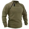 Mens Hoodies Sweatshirts Mens Tactical Outdoor Jacket Stand Collar Solid Sweater Hunting Clothes Warm Zipper Pullover Man Autumn Winter Male Thermal Coat 230114