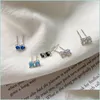 Ear Cuff 100 925 Sterling Sier Earrings For Women Simple Mini Round Cz Zircon Opal Stud Earring Wedding Engagement Gifts 477C3 Drop Dh5Ls