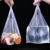 Emballage cadeau 100 pièces supermarché sacs en plastique avec poignée 2023 stockage Transparent sac à provisions rouleau emballage alimentaire garder frais outils