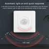 AC 220V LED PIR Motion Sensor Switch 180V-240V Recessed Infrared Smart Human Body Wall Time Delay Adjustable