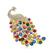 Brooches Men Women Luxury Exquisite Crystal Zircon Elegant High End Peacock Brooch Banquet Dress Accessories Charm Jewelry Gift