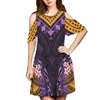 Casual Dresses Cumagical 2023 Wholesale Polynesian Guam Style Design Women Dress Custom Pattern Printed Short Sleeves DressCasual