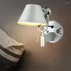 Стеновые лампы Nordic Moderne Led Aluminum Shell Wandlamp Studeerkamer Leeslamp E27 Бюро Верстелбаре Тафелламп Вер Киндерен встретил