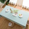 Table Cloth Modern Simple Cotton Linen Solid Color Square Grid Dustproof Tablecloth Rectangular Tassel Tea El