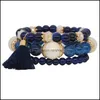Charm armband bohemian mtilayer elastisk rep handgjorda p￤rlh￥riga armband mode tassel armband f￶r kvinnor lady smycken dhs dropp leverera dhtjv
