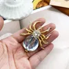 브로치 거미 곤충 핀 여성 장식을위한 라인톤 유리 보석 성격