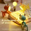 Table Lamps 1Set Creative Lamp Cute Small Phone Holder Puppy Light Adjustable Stand (6 Colors)