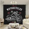 Curtain Man Cave Window Biker jeździ motocyklem na autostradzie styl życia