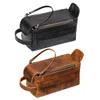 Cosmetic Bags ABDB-Vintage Leather Women Men Bag Travel Toiletry Wash Make Up & Cases