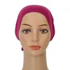 Berretti beanie/teschio tappi di cranio donne colori solido interno tosca musulmani islam sottocarf cofano sottocap cofano tostato elastico tubo turbante femmina