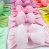 Hair Accessories 2Pcs/Set Baby 3D Bow Nylon Headbands Knot Wide Turban Solid Color Head Wrap For Girls
