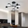 Pendant Lamps Modern Simple LED Double Color Chandelier Wrought Iron Black Gold Living Room Bedroom Dining