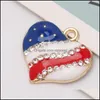 Pendant Necklaces 100Pcs Lot Patriotic Red White Blue Rhinestones American Usa Us Flag Star Necklace 4Th Of Jy Jewelry 722 Q2 Drop D Dhx82