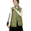 Coletes femininos Autumn Winter Collect Women Ultra Light Jacket White Duck Down Coat Short Gilet Feminino Parkas Ladies Sleeseless Calele