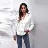 Women's Blouses Satin Women Shirt Fashion Womens Tops Basic Elegant White Long Sleeve 2023Autumn Female Clothing Shirts