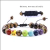 芸術と工芸品8mm天然石のタイガースアイ7チャクラビーズブレスレットdiyヒーリングnce beads reiki bracelet for leiki bracelet