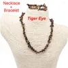 Цепи натуральный камень лабрадорит тигр глаз амазонит хрустальные чипсы колье из бусинки из бусинки, установленные для женщин, ювелирные украшения
