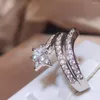 Cluster Rings Creative Meteor Ring For Women's Fashion Star Jewelry 2023 Engagement Party 925 Silver Couple