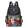 Schooltassen dames mode coole waterdichte oxford doek graffiti bedrukte tas backpack nationaal tij winkelen grote capaciteit handtas