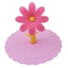 Cups Saucers 1PC Lovely Sun Flower Cup Cover Creative Anti-dust Silicone Coffee Suction Seal Lid Cap 5 Colors