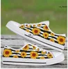 SURET BUTS BUTS Casual Flat Ladies Woman Yellow Floral Brand Design Sunflower Druku