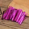 Present Wrap 800pc Multicolor Wire Metallic Twist Ties For Candy Bag Baking Packaging Cello påsar Ligation Lollipop dessert Tätning slips