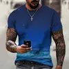 T-shirts pour hommes Est Crew Neck 3D Shirt Cotton Unisex Loose Versatile Classic Top 4B15Men's