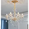 シャンデリアクリア白いクリスタルライトシャンデリアヨーロッパスタイルの寝室ヴィラリビングルームライト照明クリスタル屋内ランプ