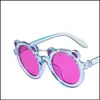 Lunettes de soleil mignon dessin animé beaux enfants ours forme cadre filles enfants lunettes de soleil rond rue battre bébé garçon lunettes livraison directe Otwek